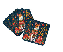Load image into Gallery viewer, Basenji Christmas Coasters - Set of 4 Lightweight Foam, Absorbent Drink Coasters