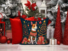 Load image into Gallery viewer, Basenji Christmas Throw Pillow - 14x14 Decorative Pillow – Art for Your Home &amp; Patio