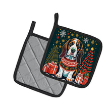 Load image into Gallery viewer, Basset Hound Christmas Pot Holders - Set of 2 Decorative Kitchen Helpers | Made in the USA