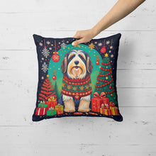 Load image into Gallery viewer, Bearded Collie Christmas Throw Pillow - 14x14 Decorative Pillow – Art for Your Home &amp; Patio