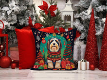Load image into Gallery viewer, Bearded Collie Christmas Fabric Decorative Pillow