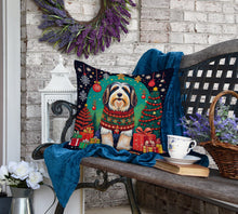 Load image into Gallery viewer, Bearded Collie Christmas Fabric Decorative Pillow