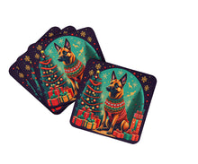 Load image into Gallery viewer, Belgian Malinois Christmas Coasters - Set of 4 Lightweight Foam, Absorbent Drink Coasters