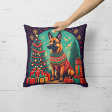 Load image into Gallery viewer, Belgian Malinois Christmas Throw Pillow - 14x14 Decorative Pillow – Art for Your Home &amp; Patio