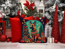 Load image into Gallery viewer, Belgian Malinois Christmas Throw Pillow - 14x14 Decorative Pillow – Art for Your Home &amp; Patio