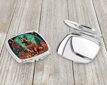 Load image into Gallery viewer, Belgian Malinois Christmas Compact Mirror – Stylish Purse Mirror with Artistic Covers