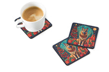 Load image into Gallery viewer, Belgian Tervuren Christmas Coasters - Set of 4 Lightweight Foam, Absorbent Drink Coasters