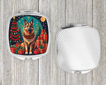Load image into Gallery viewer, Belgian Tervuren Christmas Compact Mirror – Stylish Purse Mirror with Artistic Covers