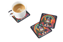 Load image into Gallery viewer, Bernese Mountain Dog Christmas Coasters - Set of 4 Lightweight Foam, Absorbent Drink Coasters