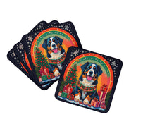 Load image into Gallery viewer, Bernese Mountain Dog Christmas Coasters - Set of 4 Lightweight Foam, Absorbent Drink Coasters