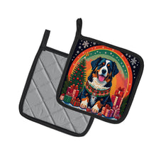 Load image into Gallery viewer, Bernese Mountain Dog Christmas Pot Holders - Set of 2 Decorative Kitchen Helpers | Made in the USA