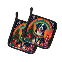 Load image into Gallery viewer, Bernese Mountain Dog Christmas Pot Holders - Set of 2 Decorative Kitchen Helpers | Made in the USA