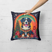 Load image into Gallery viewer, Bernese Mountain Dog Christmas Throw Pillow - 14x14 Decorative Pillow – Art for Your Home &amp; Patio