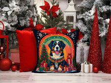 Load image into Gallery viewer, Bernese Mountain Dog Christmas Throw Pillow - 14x14 Decorative Pillow – Art for Your Home &amp; Patio