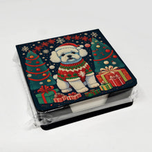 Load image into Gallery viewer, Bichon Frise Christmas PU Leather Note Paper Holder