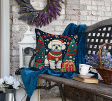Load image into Gallery viewer, Bichon Frise Christmas Fabric Decorative Pillow
