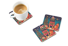 Load image into Gallery viewer, Bloodhound Christmas Coasters - Set of 4 Lightweight Foam, Absorbent Drink Coasters