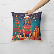 Load image into Gallery viewer, Bloodhound Christmas Throw Pillow - 14x14 Decorative Pillow – Art for Your Home &amp; Patio