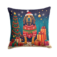 Load image into Gallery viewer, Bloodhound Christmas Throw Pillow - 14x14 Decorative Pillow – Art for Your Home &amp; Patio