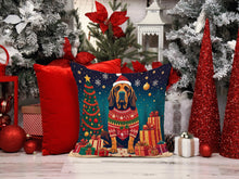 Load image into Gallery viewer, Bloodhound Christmas Fabric Decorative Pillow