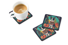 Load image into Gallery viewer, Border Collie Christmas Coasters - Set of 4 Lightweight Foam, Absorbent Drink Coasters