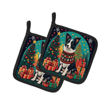 Load image into Gallery viewer, Border Collie Christmas Pot Holders - Set of 2 Decorative Kitchen Helpers | Made in the USA