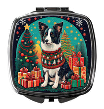 Load image into Gallery viewer, Border Collie Christmas Compact Mirror – Stylish Purse Mirror with Artistic Covers