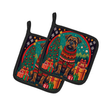Load image into Gallery viewer, Border Terrier Christmas Pot Holders - Set of 2 Decorative Kitchen Helpers | Made in the USA