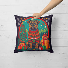 Load image into Gallery viewer, Border Terrier Christmas Throw Pillow - 14x14 Decorative Pillow – Art for Your Home &amp; Patio