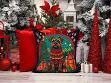 Load image into Gallery viewer, Border Terrier Christmas Throw Pillow - 14x14 Decorative Pillow – Art for Your Home &amp; Patio
