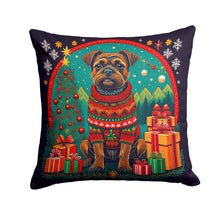 Load image into Gallery viewer, Border Terrier Christmas Throw Pillow - 14x14 Decorative Pillow – Art for Your Home &amp; Patio