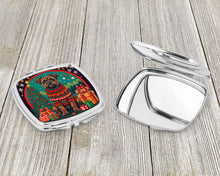 Load image into Gallery viewer, Border Terrier Christmas Compact Mirror – Stylish Purse Mirror with Artistic Covers