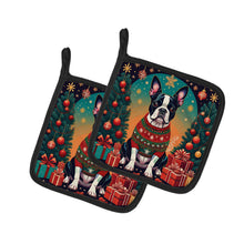 Load image into Gallery viewer, Boston Terrier Christmas Pot Holders - Set of 2 Decorative Kitchen Helpers | Made in the USA