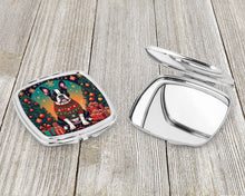 Load image into Gallery viewer, Boston Terrier Christmas Compact Mirror – Stylish Purse Mirror with Artistic Covers