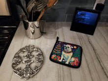 Load image into Gallery viewer, White Boxer Christmas Pot Holders - Set of 2 Decorative Kitchen Helpers | Made in the USA