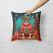 Load image into Gallery viewer, Boxer Christmas Throw Pillow - 14x14 Decorative Pillow – Art for Your Home &amp; Patio