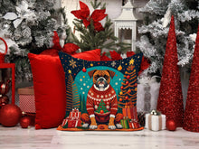 Load image into Gallery viewer, Boxer Christmas Throw Pillow - 14x14 Decorative Pillow – Art for Your Home &amp; Patio