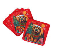Load image into Gallery viewer, Briard Christmas Coasters - Set of 4 Lightweight Foam, Absorbent Drink Coasters