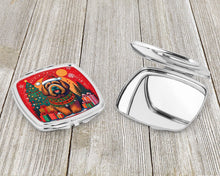 Load image into Gallery viewer, Briard Christmas Compact Mirror – Stylish Purse Mirror with Artistic Covers