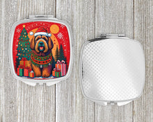 Load image into Gallery viewer, Briard Christmas Compact Mirror – Stylish Purse Mirror with Artistic Covers