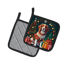 Load image into Gallery viewer, Brittany Spaniel Christmas Pot Holders - Set of 2 Decorative Kitchen Helpers | Made in the USA