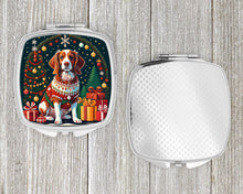 Load image into Gallery viewer, Brittany Spaniel Christmas Compact Mirror – Stylish Purse Mirror with Artistic Covers