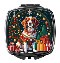 Load image into Gallery viewer, Brittany Spaniel Christmas Compact Mirror – Stylish Purse Mirror with Artistic Covers