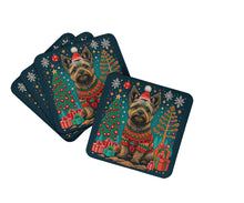 Load image into Gallery viewer, Cairn Terrier Christmas Coasters - Set of 4 Lightweight Foam, Absorbent Drink Coasters