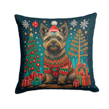Load image into Gallery viewer, Cairn Terrier Christmas Throw Pillow - 14x14 Decorative Pillow – Art for Your Home &amp; Patio