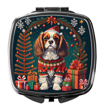 Load image into Gallery viewer, Cavalier King Charles Spaniel Christmas Compact Mirror – Stylish Purse Mirror with Artistic Covers