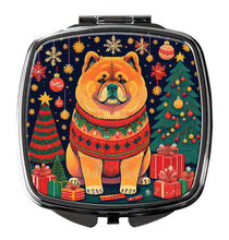 Load image into Gallery viewer, Chow Chow Christmas Compact Mirror – Stylish Purse Mirror with Artistic Covers