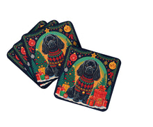 Load image into Gallery viewer, Black Cocker Spaniel Christmas Coasters - Set of 4 Lightweight Foam, Absorbent Drink Coasters