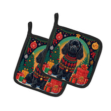 Load image into Gallery viewer, Black Cocker Spaniel Christmas Pot Holders - Set of 2 Decorative Kitchen Helpers | Made in the USA