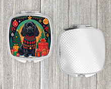 Load image into Gallery viewer, Black Cocker Spaniel Christmas Compact Mirror – Stylish Purse Mirror with Artistic Covers